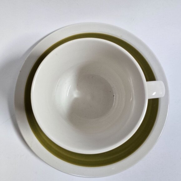 Vintage Mikasa Olive Green Apple Pie Ceramic Cera Stone Cup & Set D1450 - Picture 3 of 10